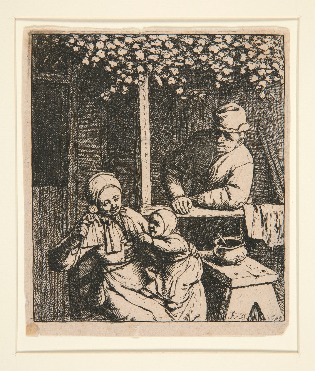 La poupee desejo [Mulher provocando criança com boneca] de Adriaen van Ostade