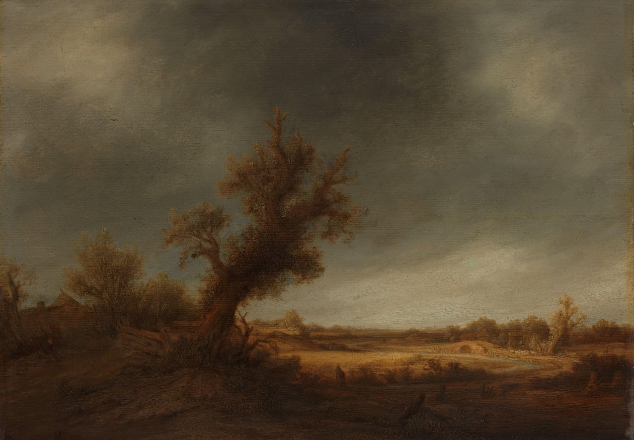 Paisagem com um velho carvalho Paisagem com um velho carvalho de Adriaen van Ostade