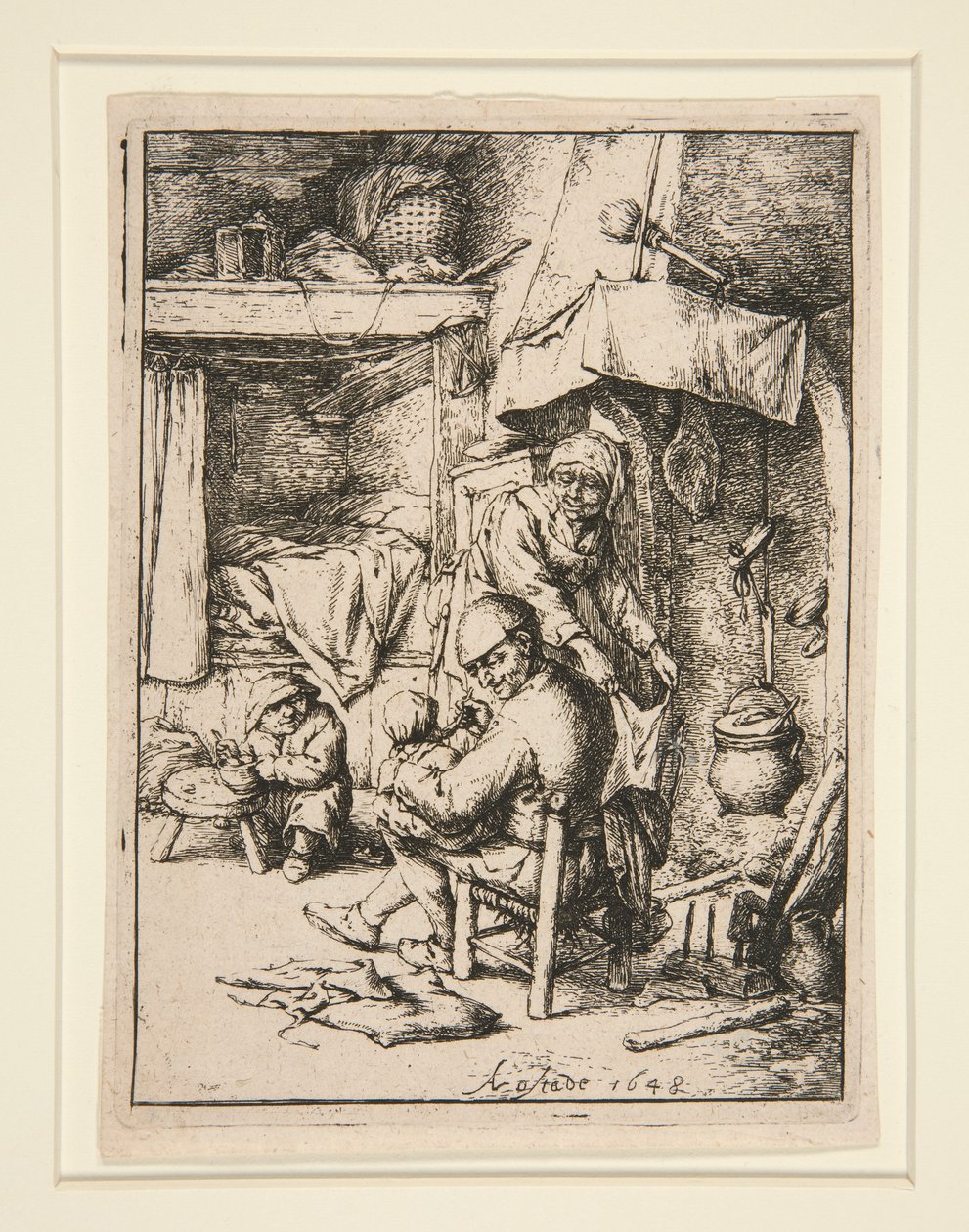 Le p?re de famille (Pai da família) de Adriaen van Ostade