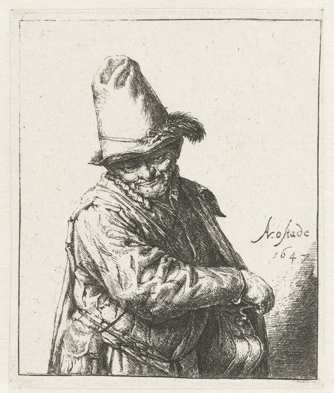 virador de guincho o homem da lira de Adriaen van Ostade