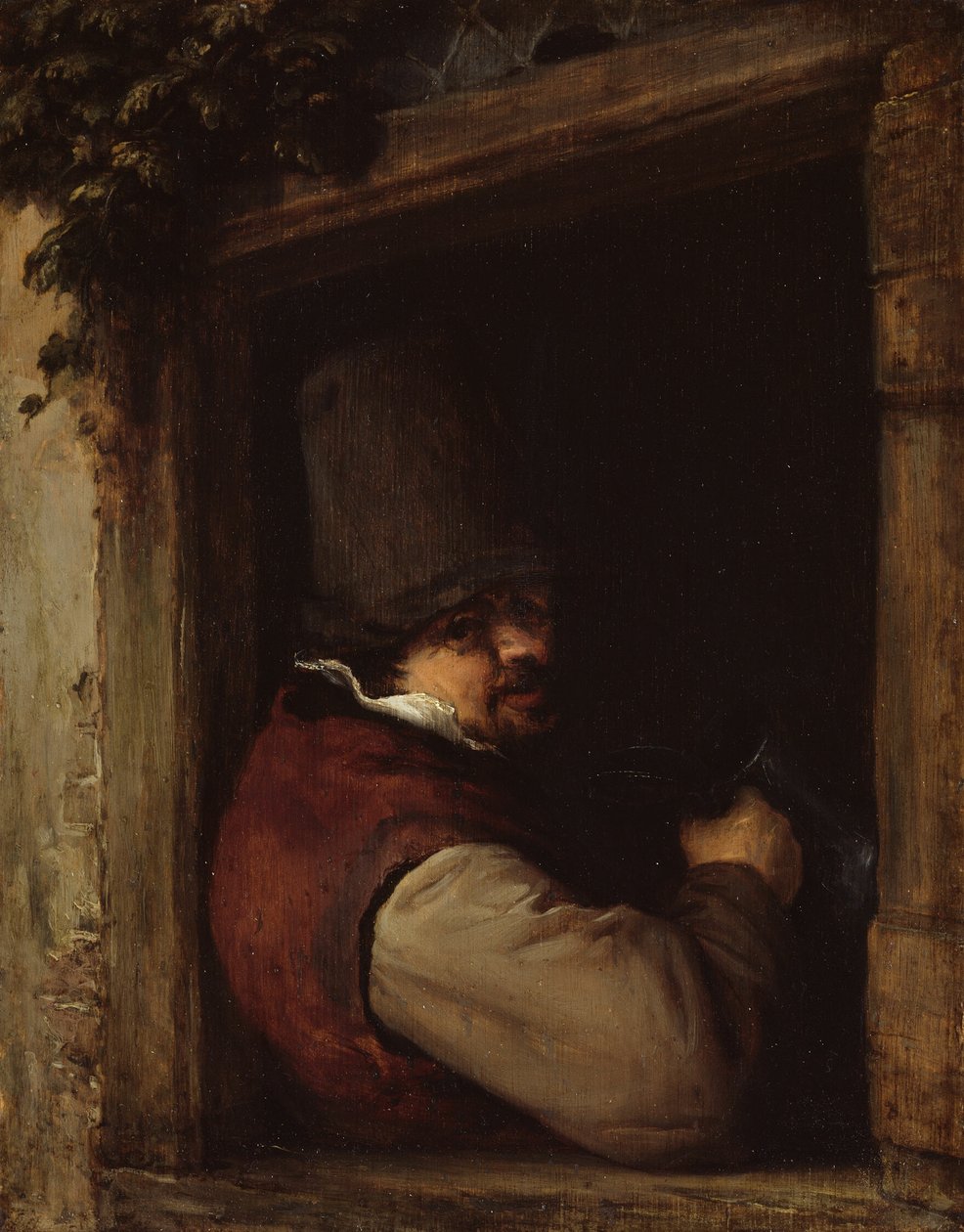 Homem com um cantil à janela de Adriaen van Ostade