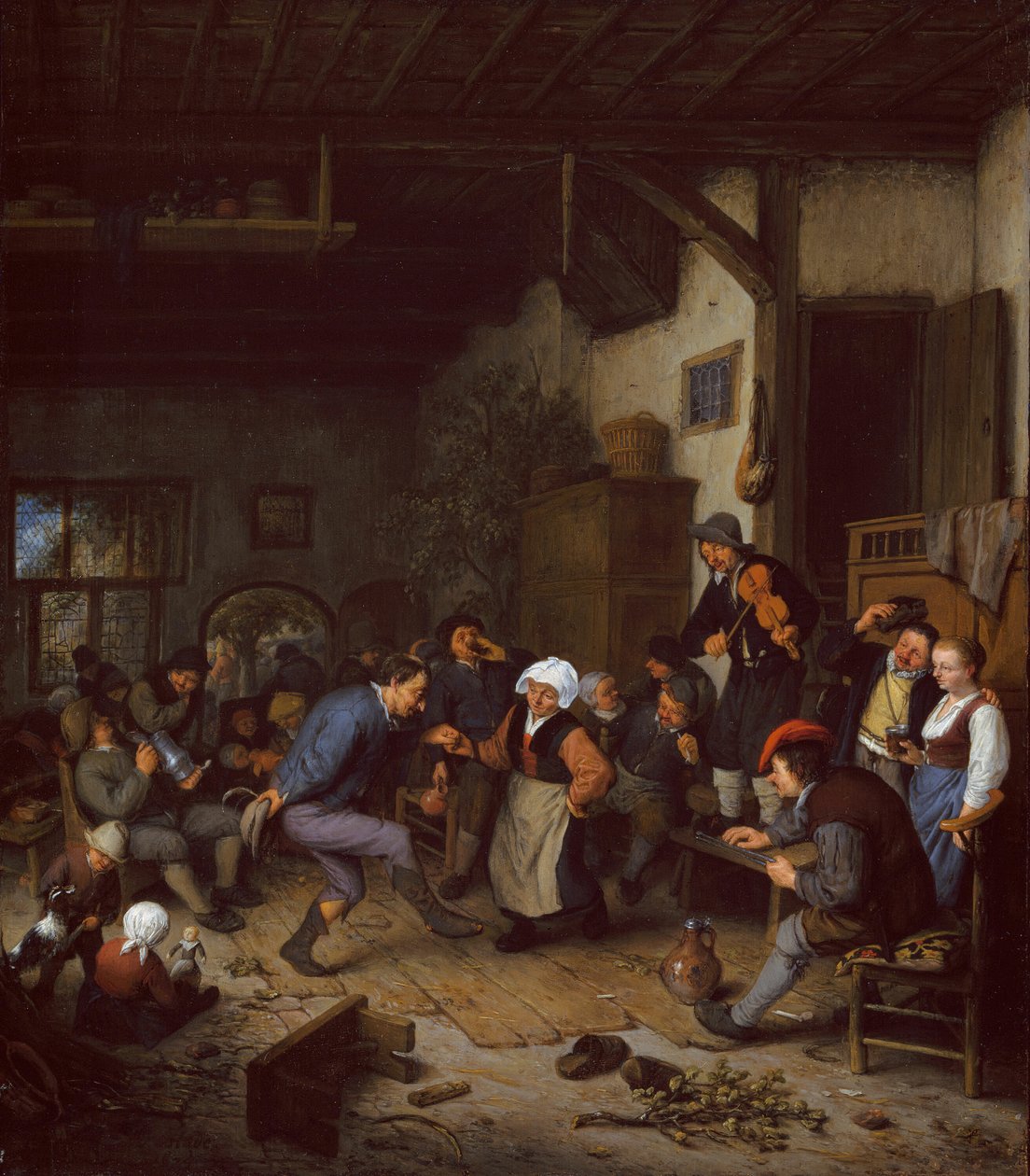Alegres em uma pousada, 1674. de Adriaen van Ostade