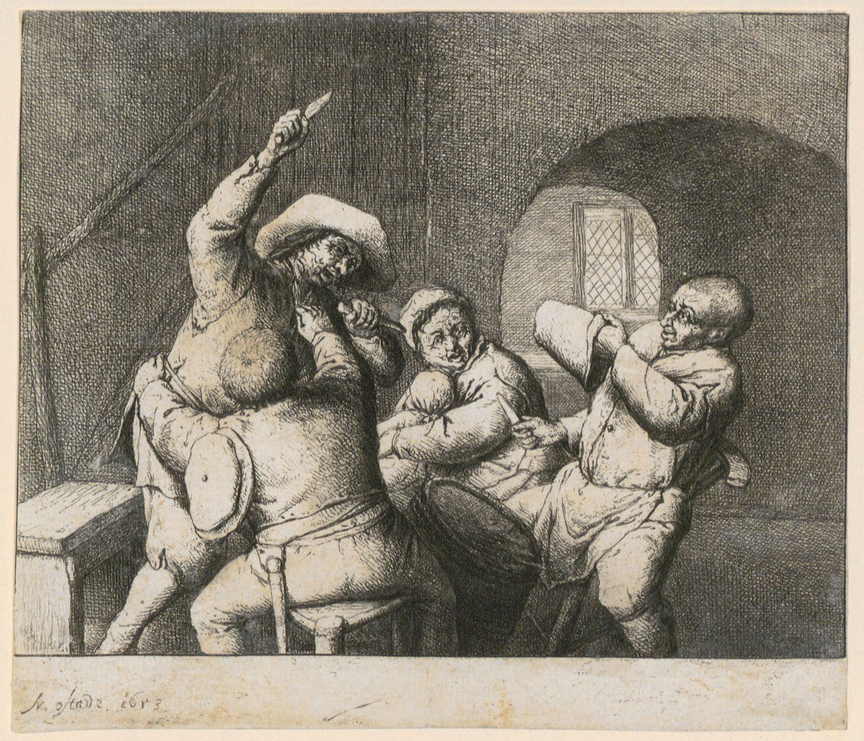 Luta com facas de Adriaen van Ostade
