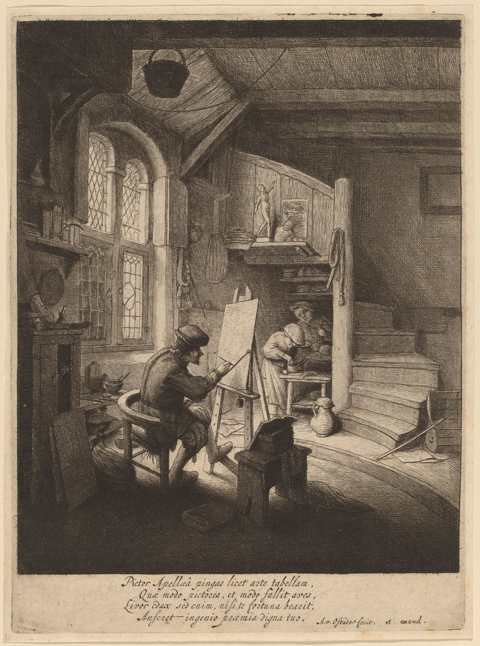 Pintor em seu estúdio de Adriaen van Ostade