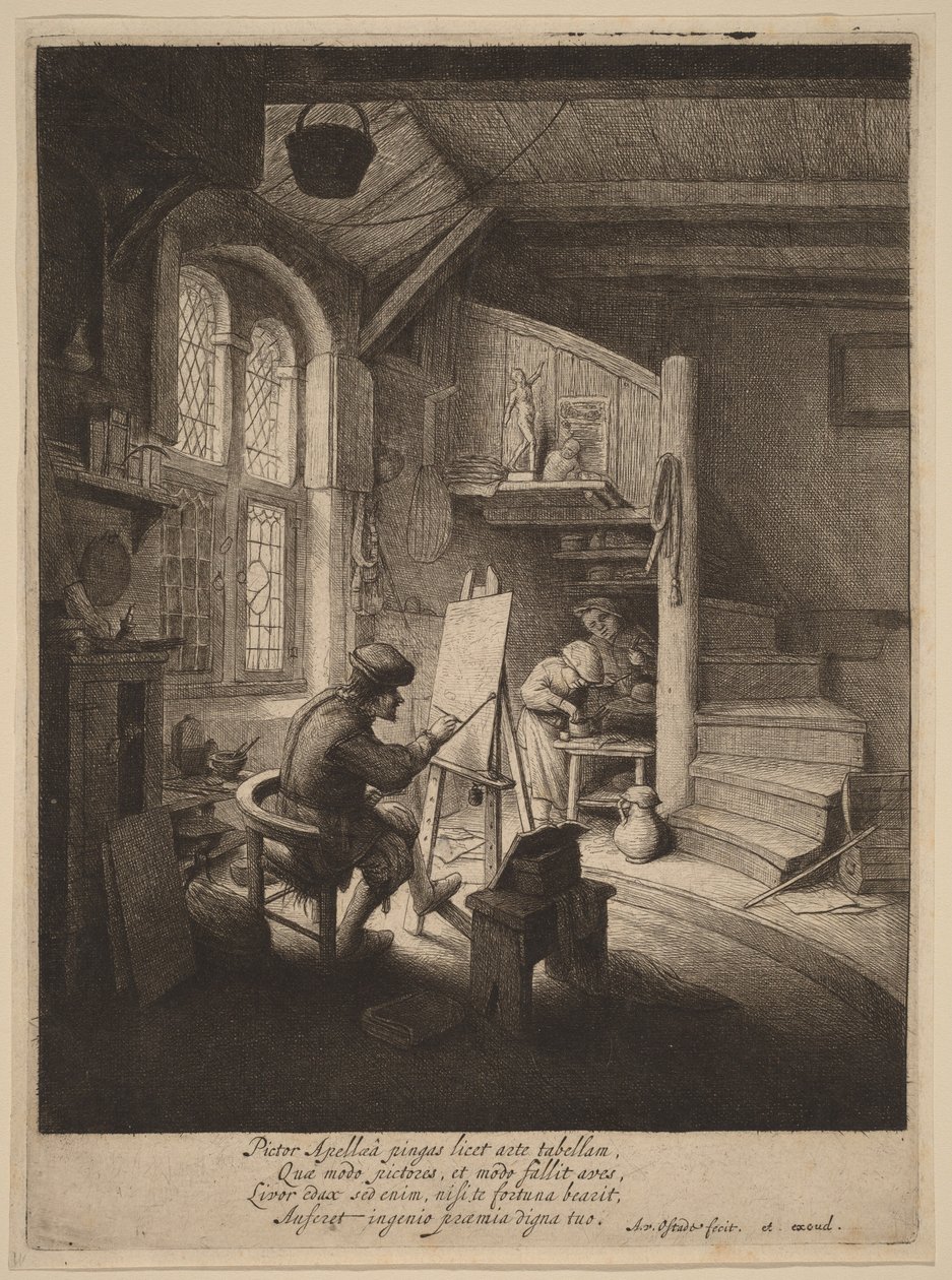 Pintor no seu ateliê de Adriaen van Ostade