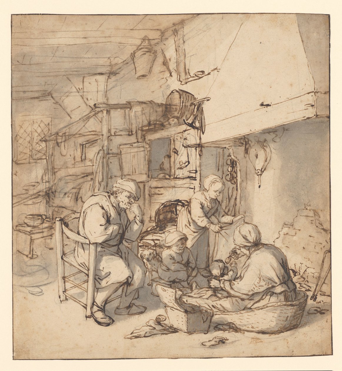 Família camponesa à volta da lareira
Família camponesa à volta de uma lareira de Adriaen van Ostade