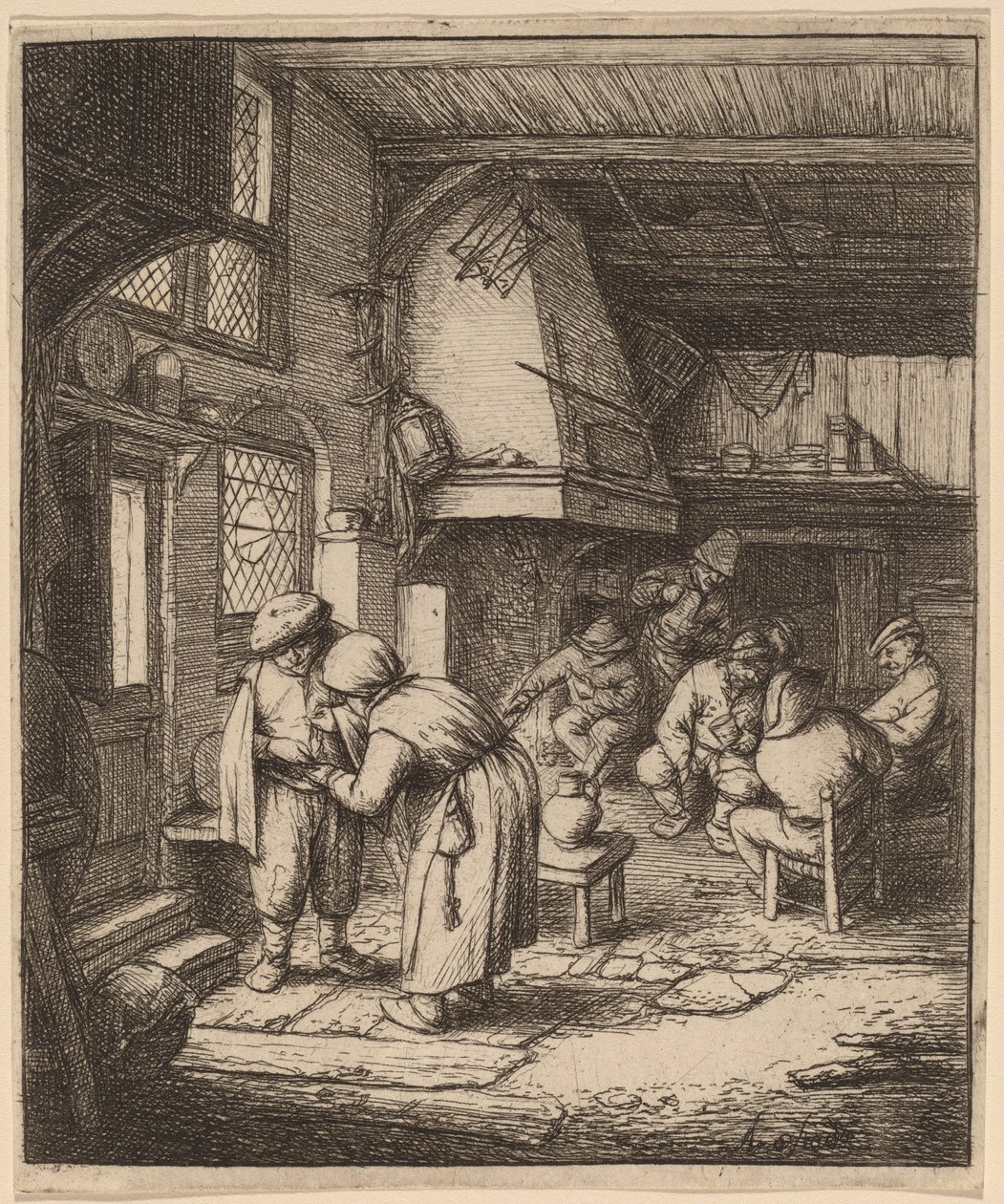 Camponês liquidando sua dívida de Adriaen van Ostade