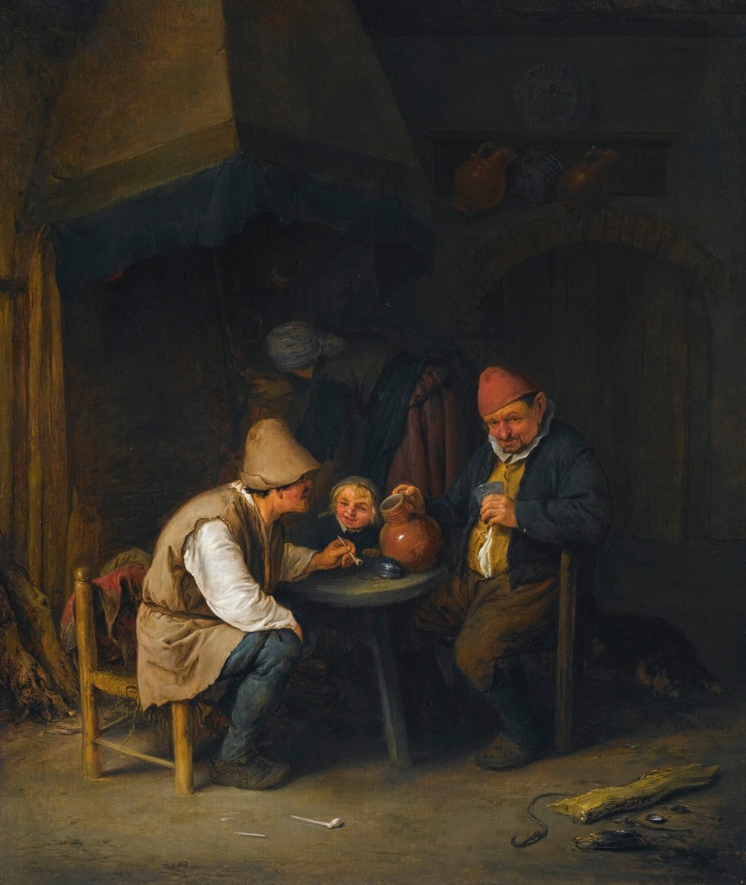 Família camponesa no interior de Adriaen van Ostade