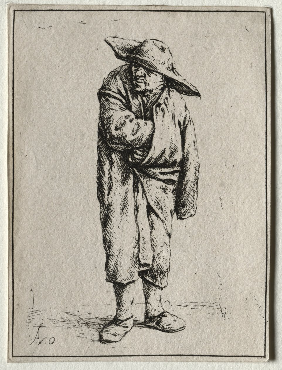 Camponês com a mão no manto de Adriaen van Ostade