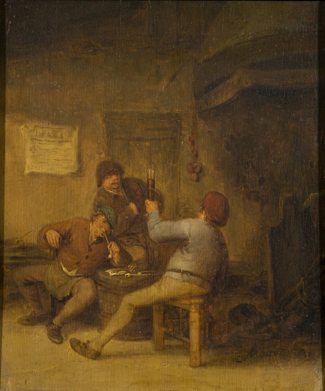 Camponeses a beber e a fumar de Adriaen van Ostade