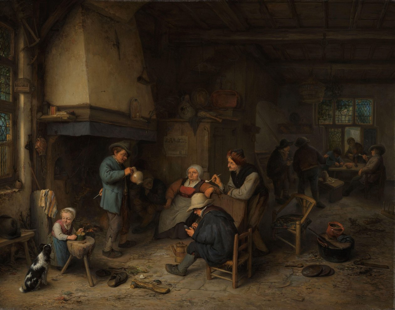 Camponeses de um interior de Adriaen van Ostade