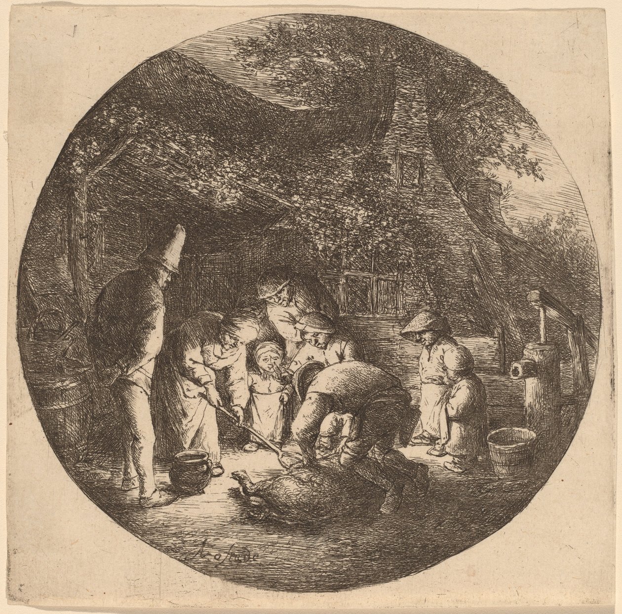 Matadouros de porcos de Adriaen van Ostade