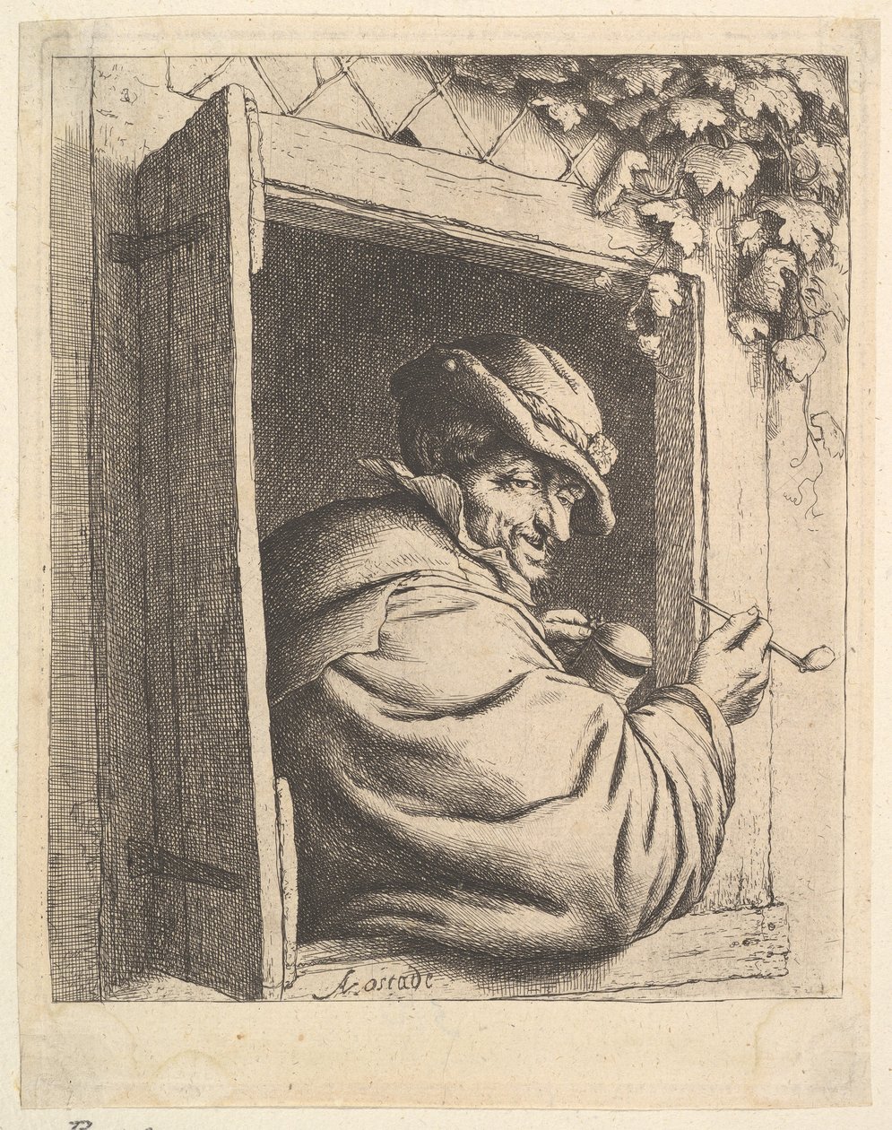 Fumador à janela de Adriaen van Ostade