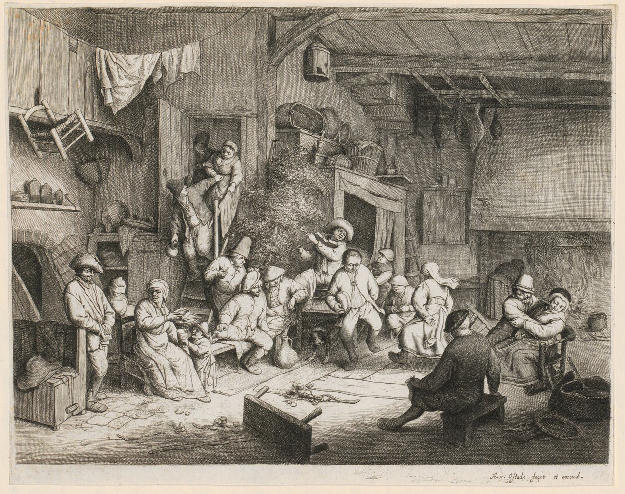 Baile na taberna de Adriaen van Ostade