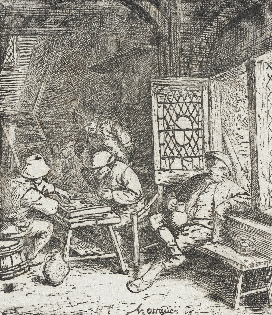 Os Jogadores de Gamão de Adriaen van Ostade