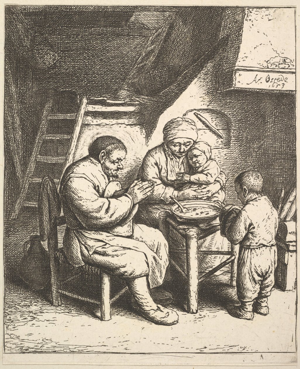 A Bênção, 1610-85. de Adriaen van Ostade