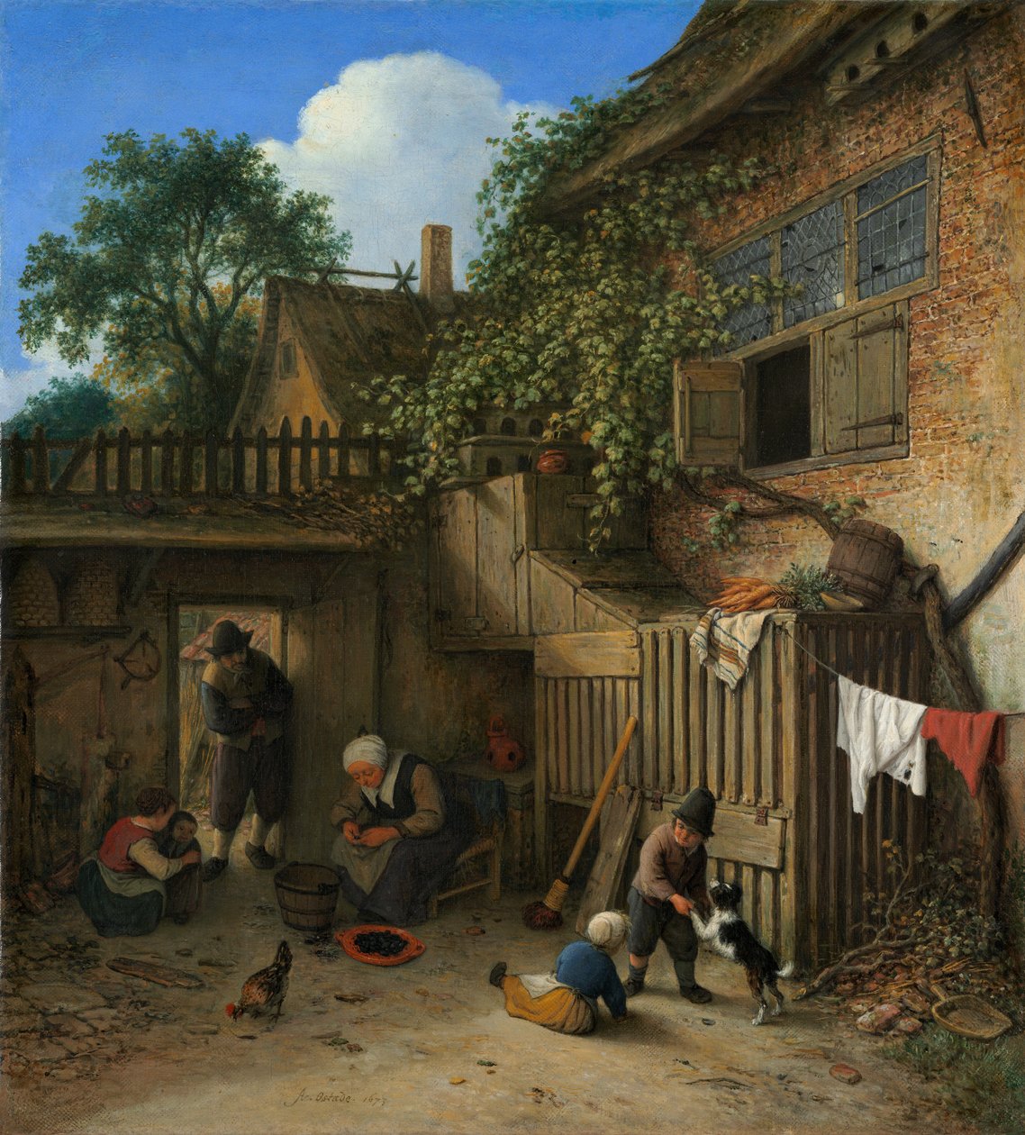 O pátio da casa de campo de Adriaen van Ostade
