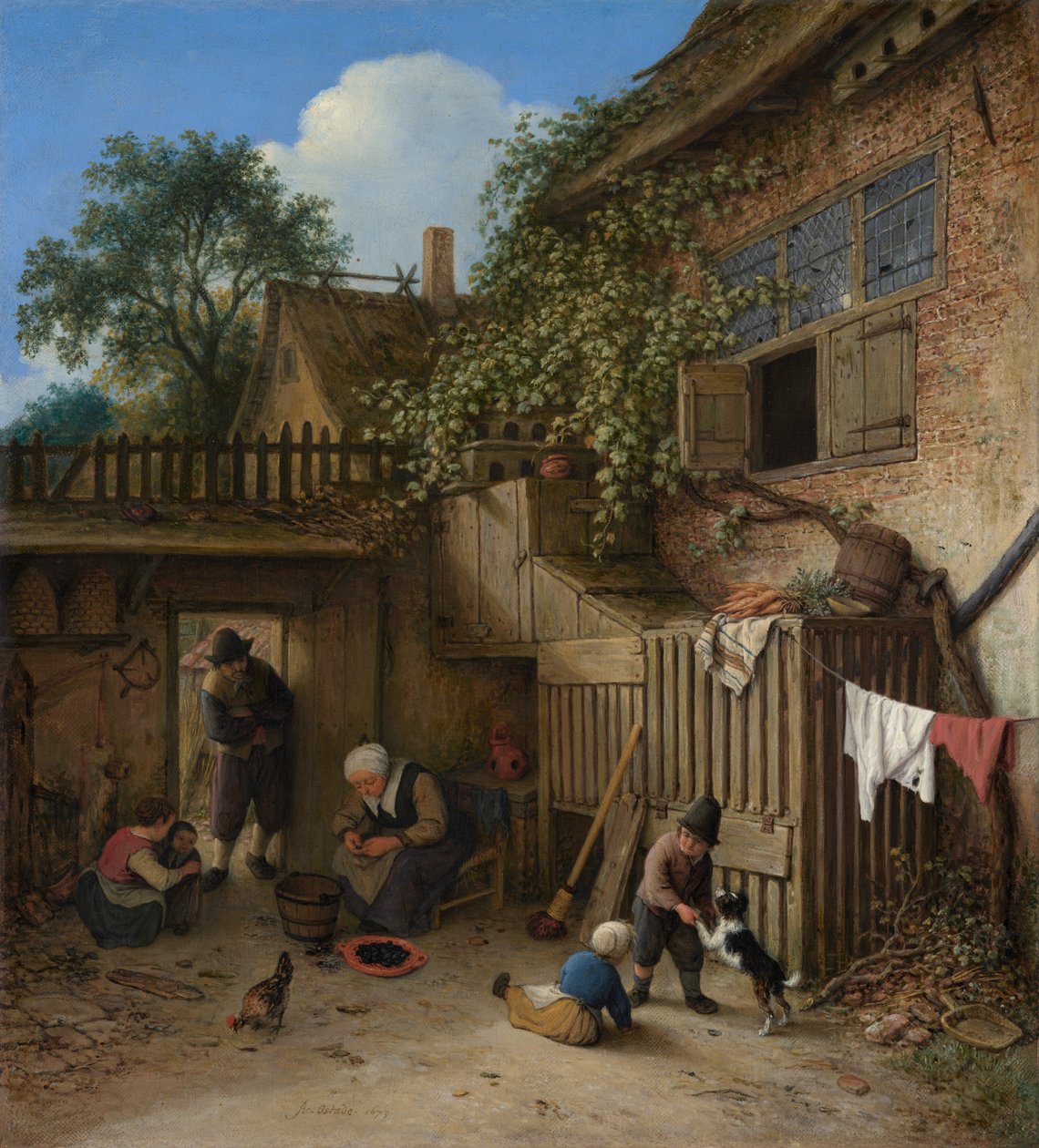 O pátio da casa de campo de Adriaen van Ostade