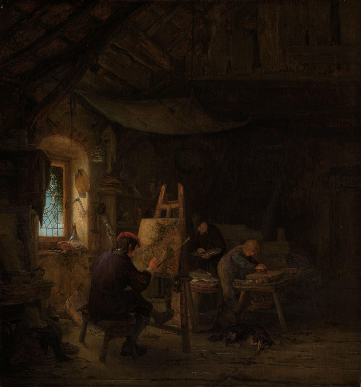 O estúdio do pintor de Adriaen van Ostade