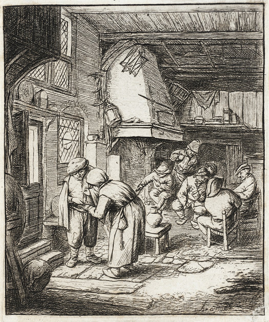 O camponês a saldar a sua dívida de Adriaen van Ostade