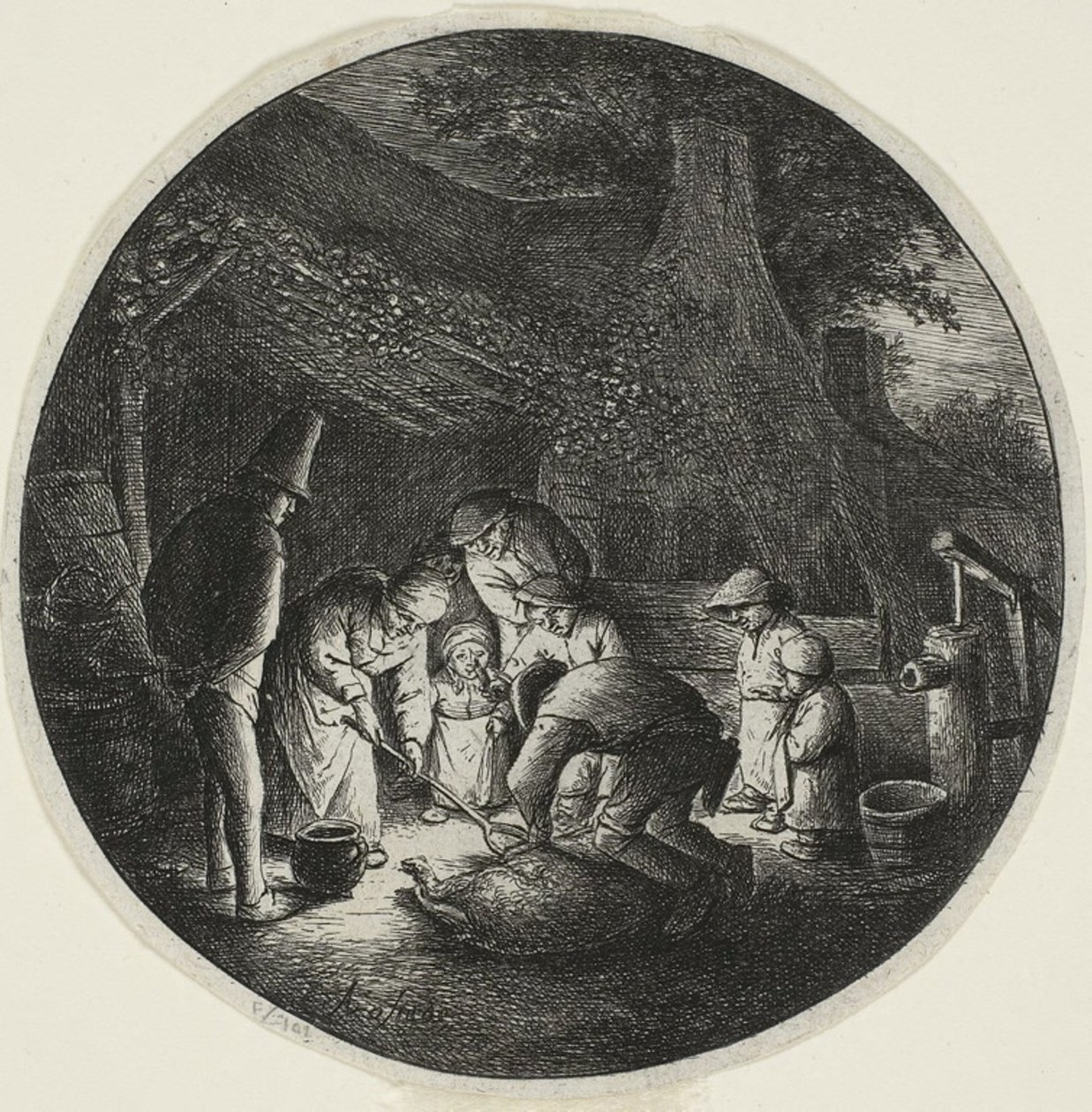 Os Matadores de Porcos de Adriaen van Ostade