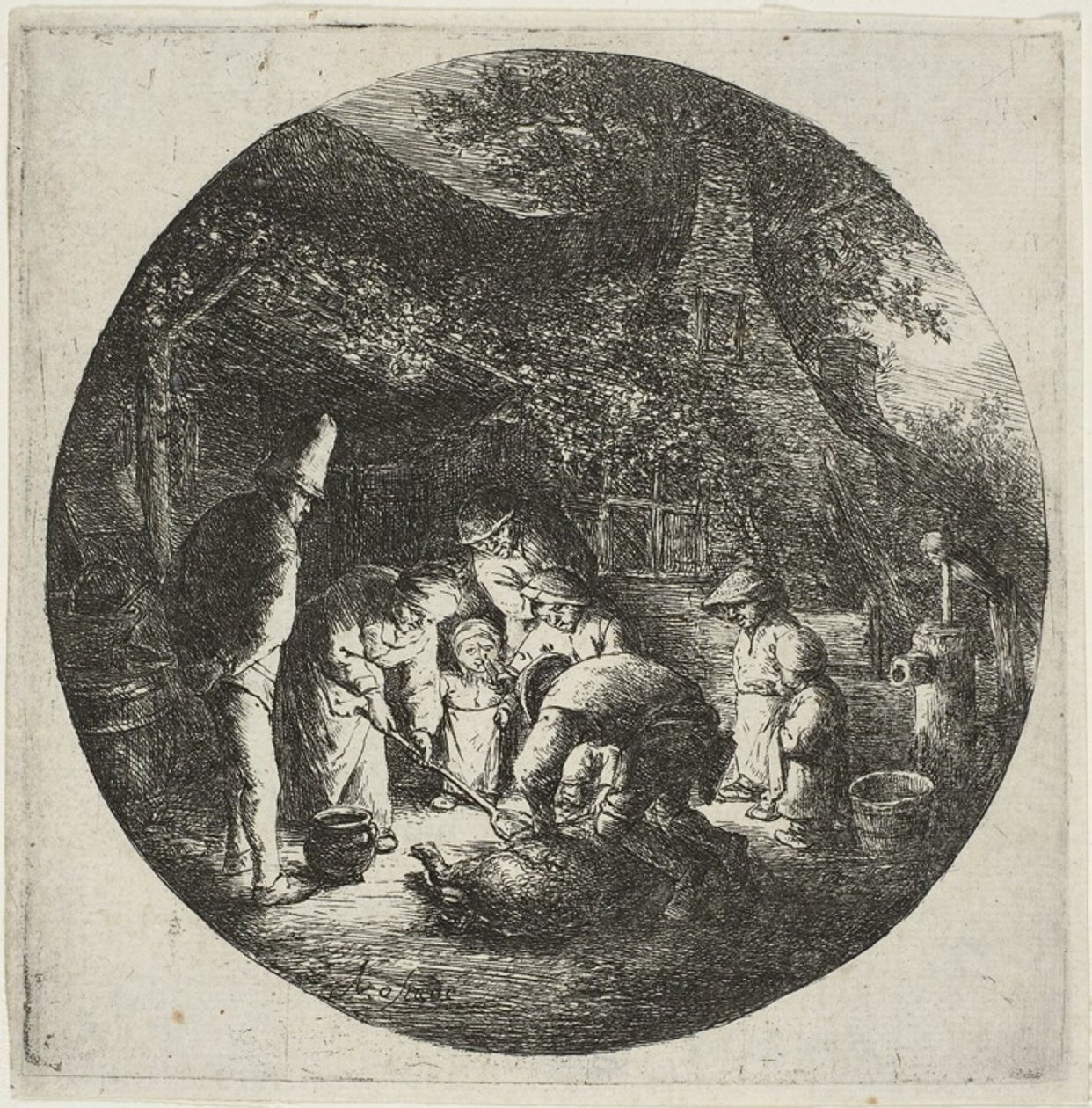 Os matadores de porcos de Adriaen van Ostade