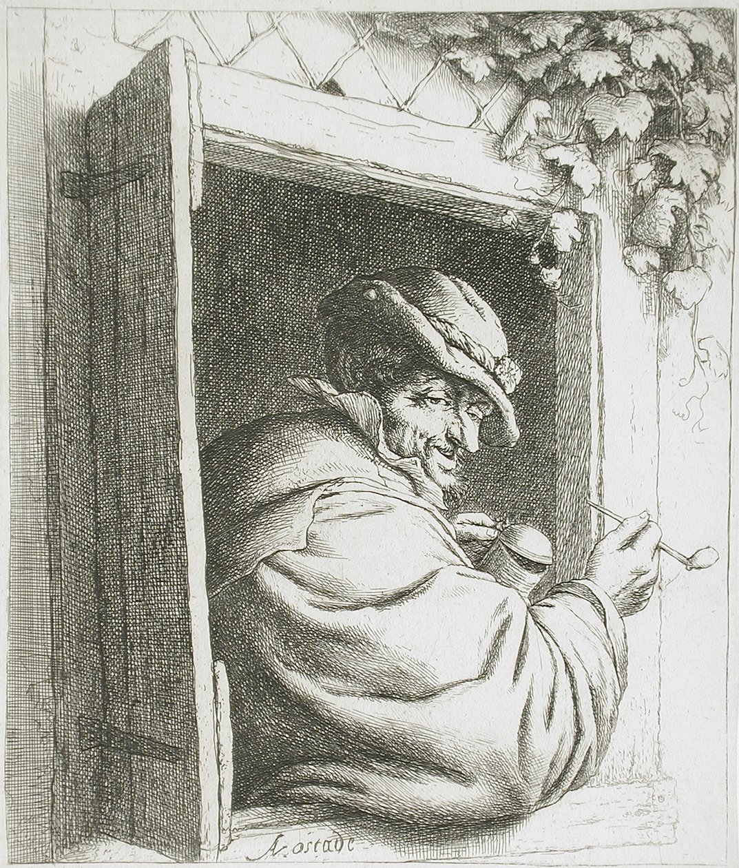 O fumador à janela de Adriaen van Ostade