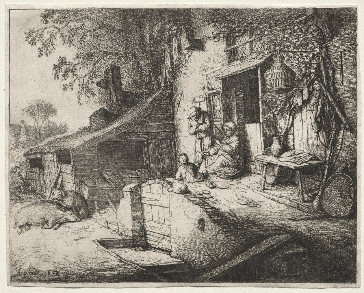 A Mulher Girando de Adriaen van Ostade