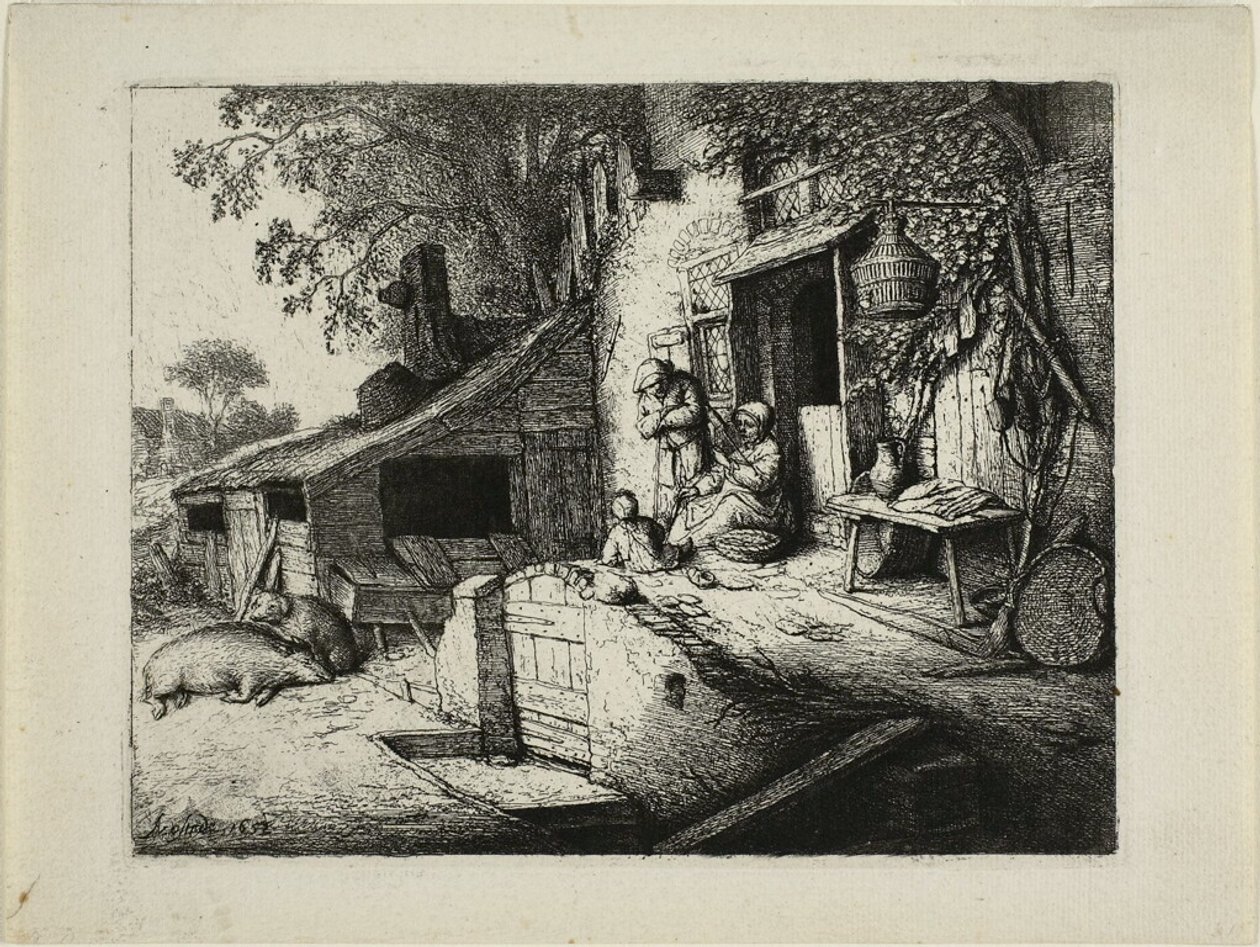 A mulher que gira de Adriaen van Ostade