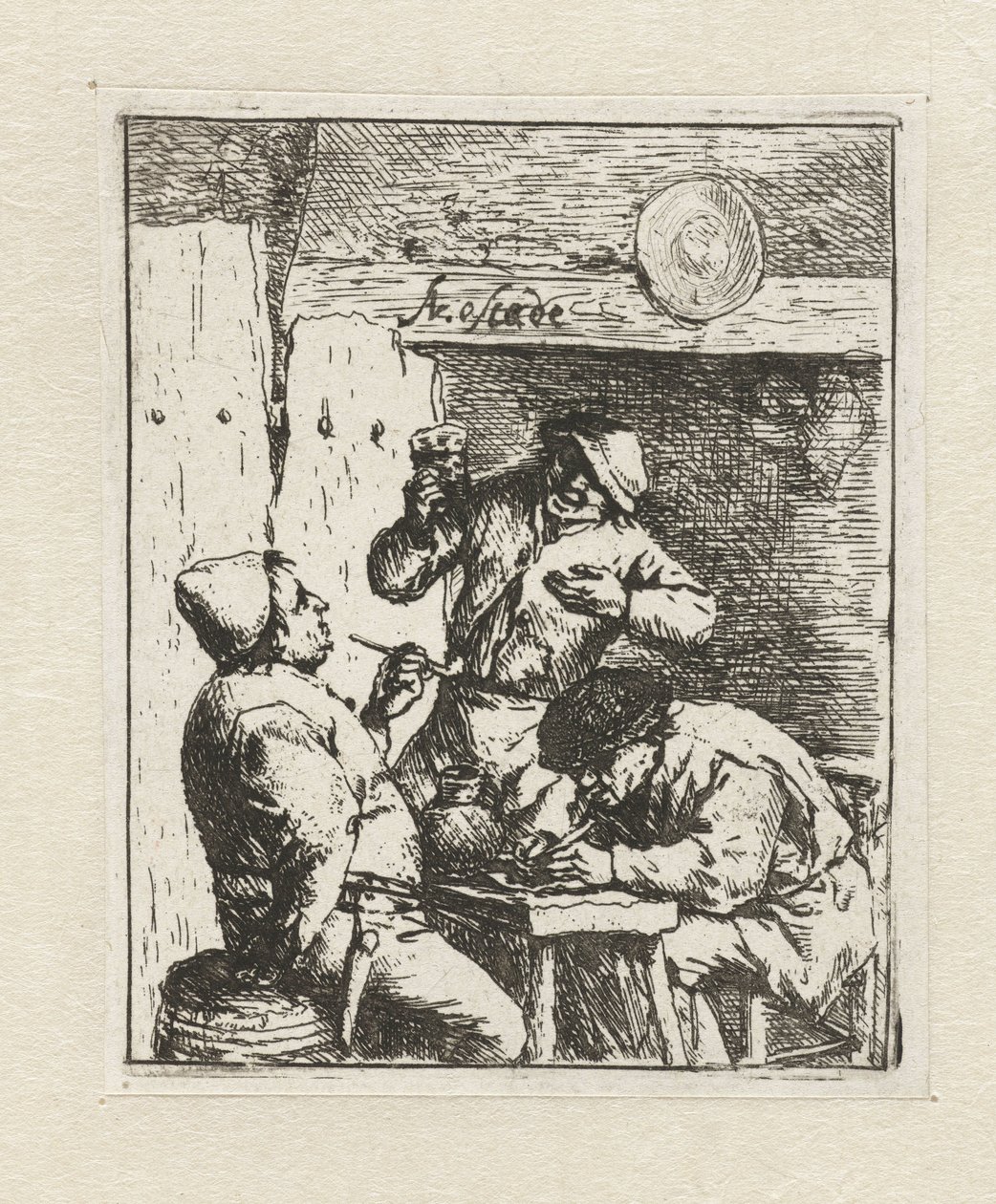 Dois fumantes e bebedores na pousada os fumantes de Adriaen van Ostade