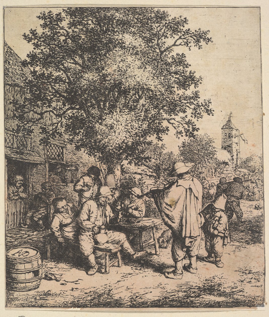 Violinista e Pequeno Organgrinder, 1610-85. de Adriaen van Ostade