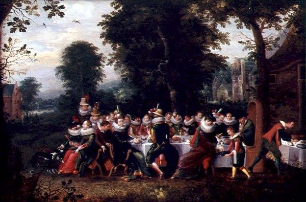 Champetre de pés (óleo sobre painel de Adriaen van Stalbemt