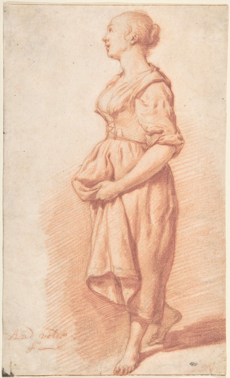 Ein junges Mädchen, das nach links geht de Adriaen van de Velde