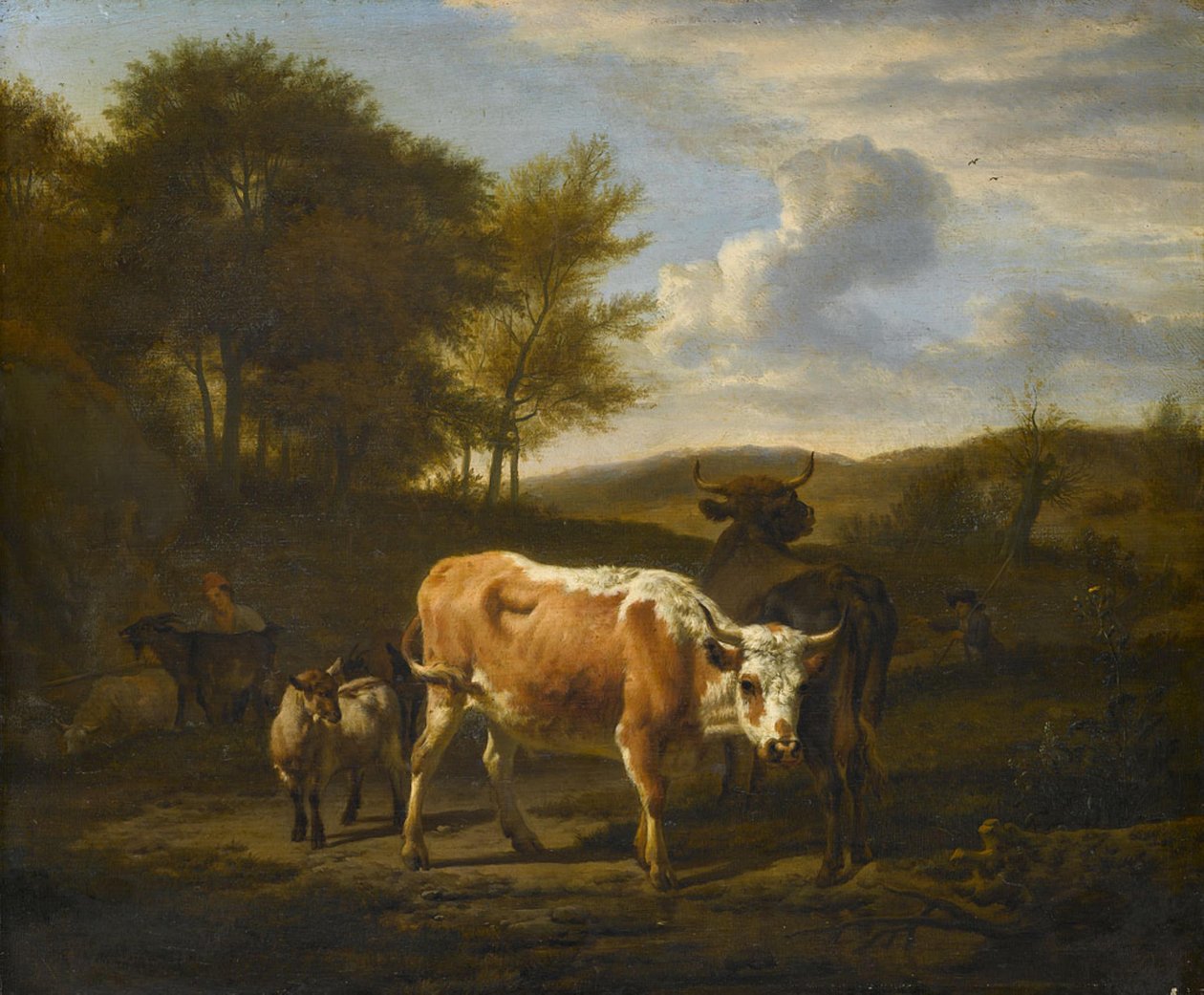 Paisagem montanhosa com gado de Adriaen van de Velde