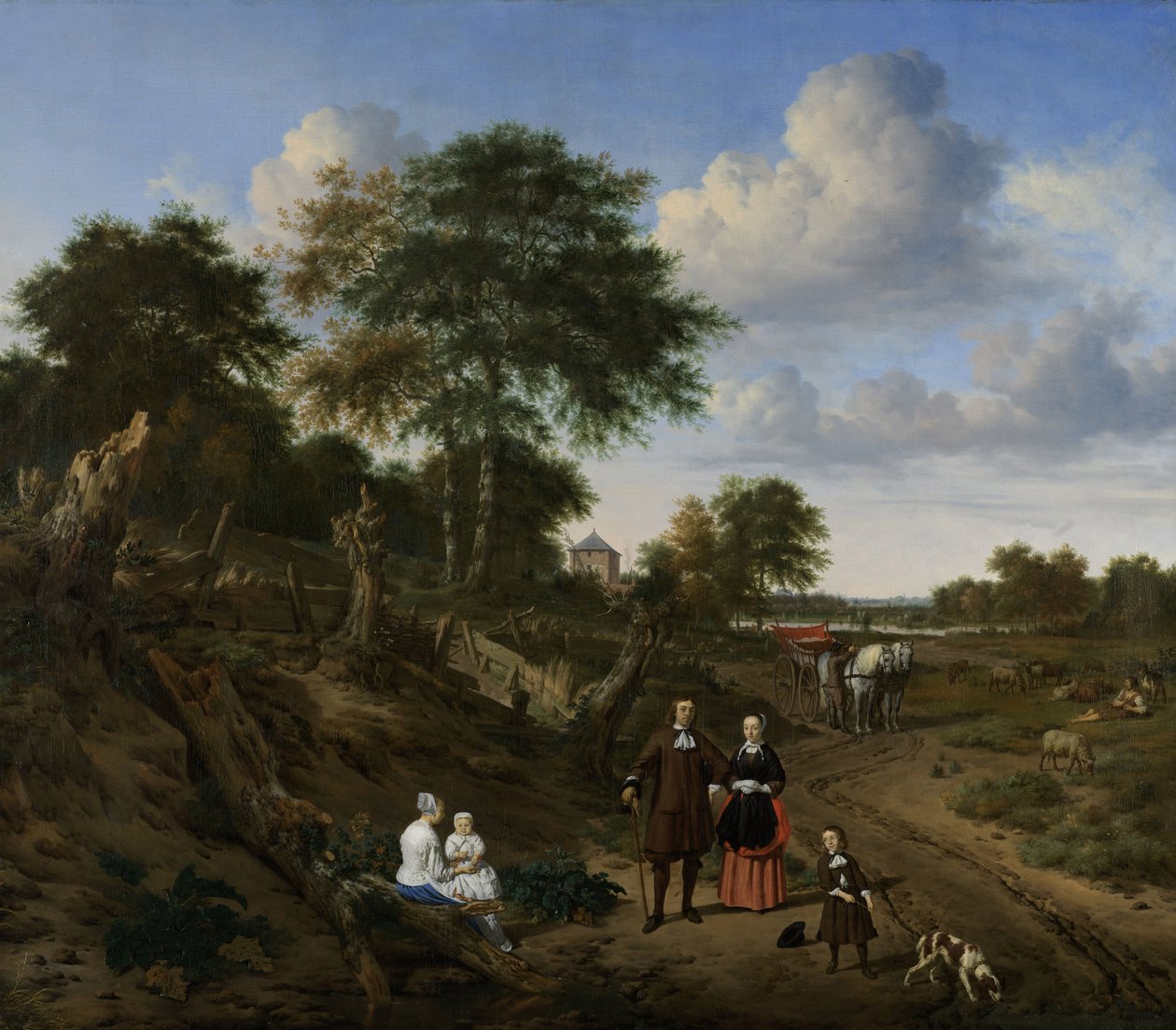 Casal em uma paisagem, 1667 de Adriaen van de Velde