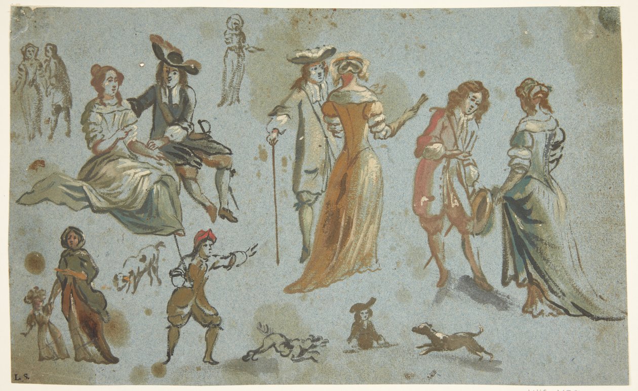 Estudos de figuras de Adriaen van de Velde