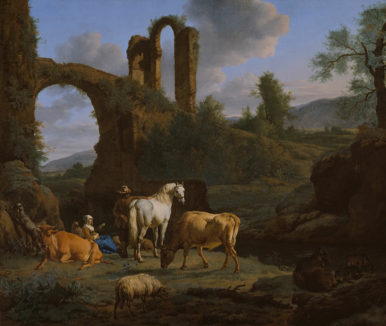 Paisagem pastoral com ruínas de Adriaen van de Velde