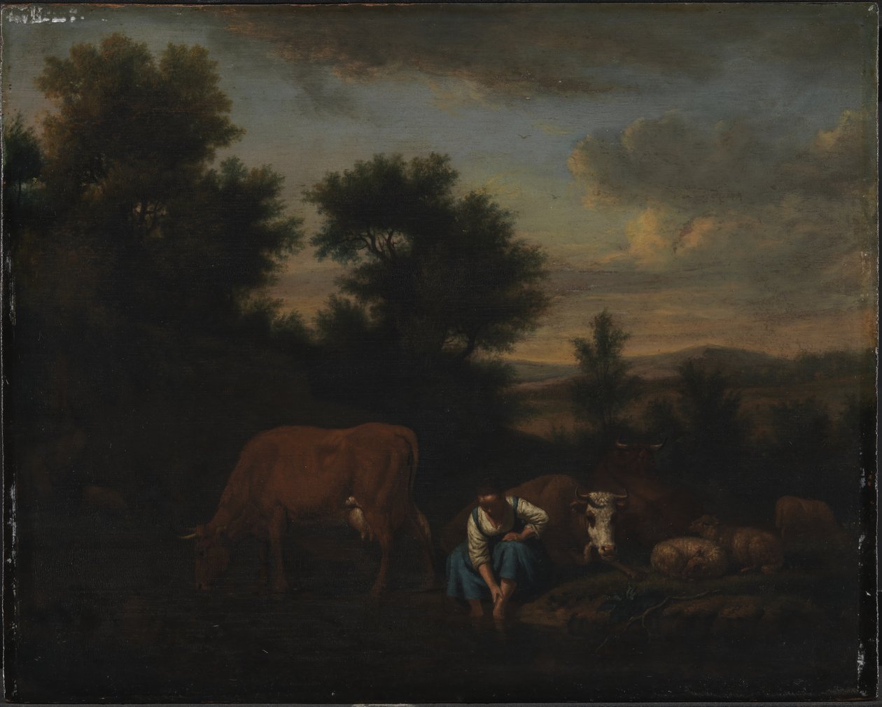 Pastora com gado de Adriaen van de Velde