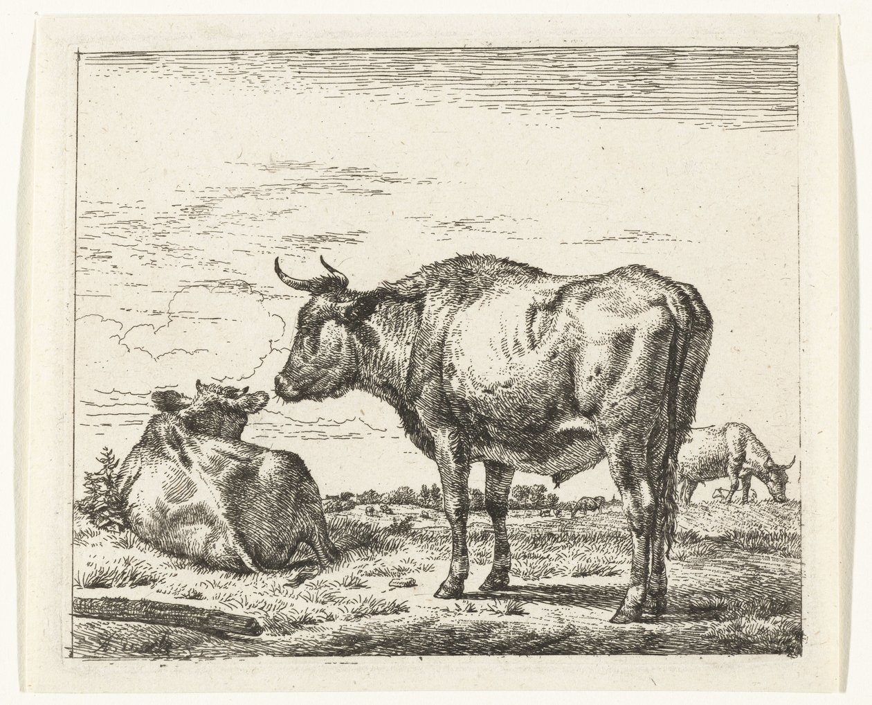 Touro em pé
Vários animais (título da série) de Adriaen van de Velde