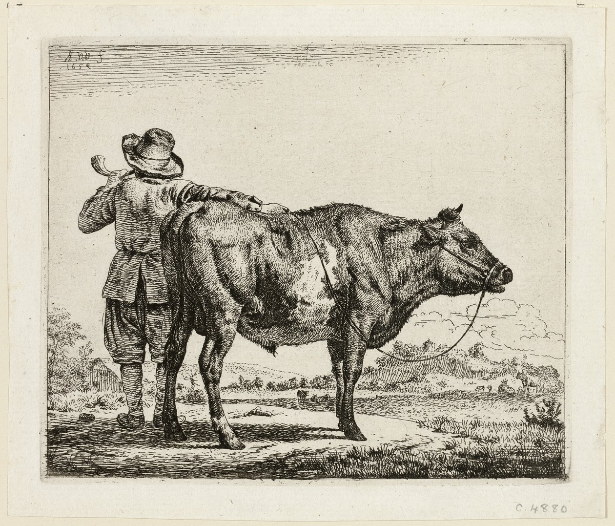 O vaqueiro e o touro de Adriaen van de Velde
