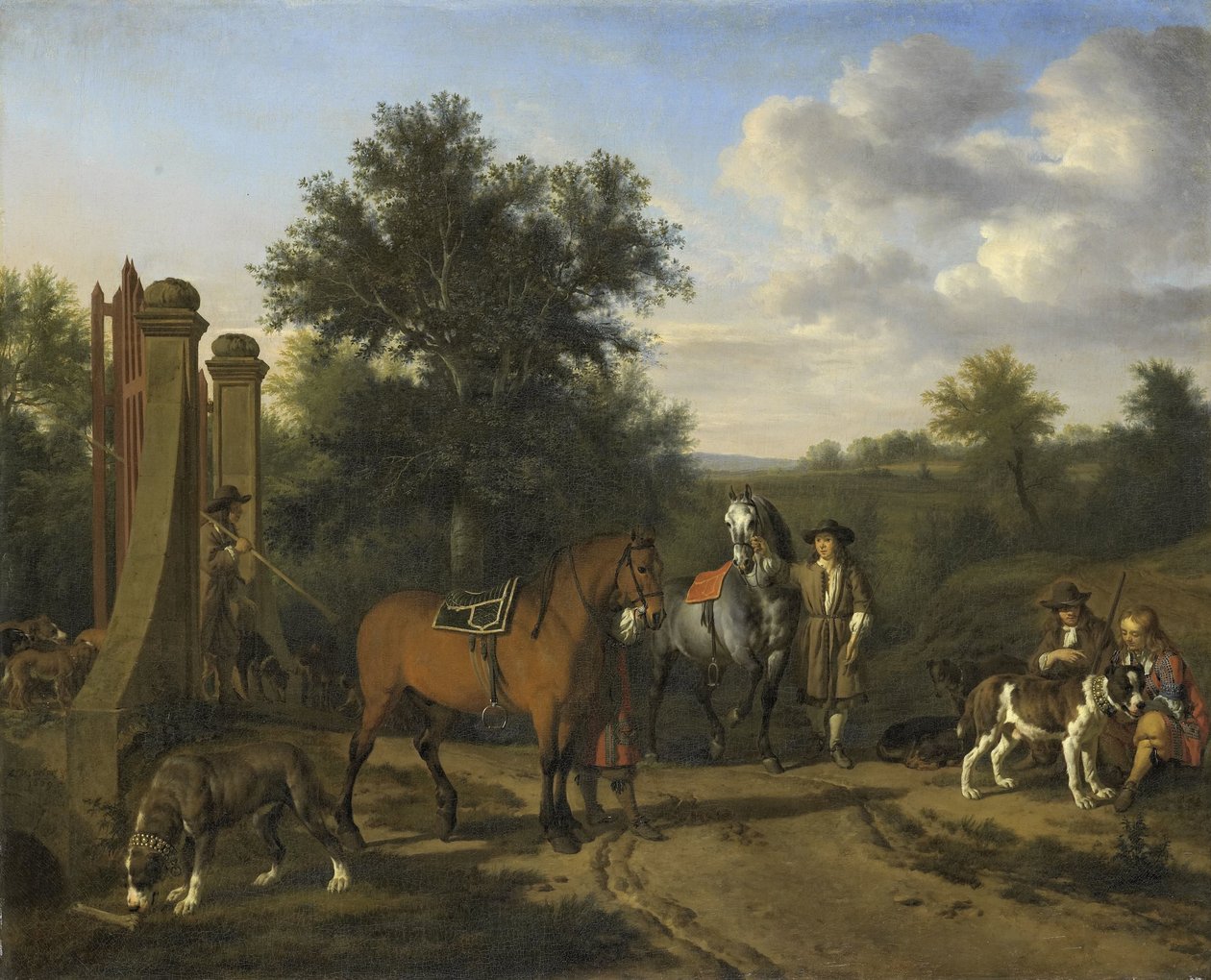 A festa da caça de Adriaen van de Velde
