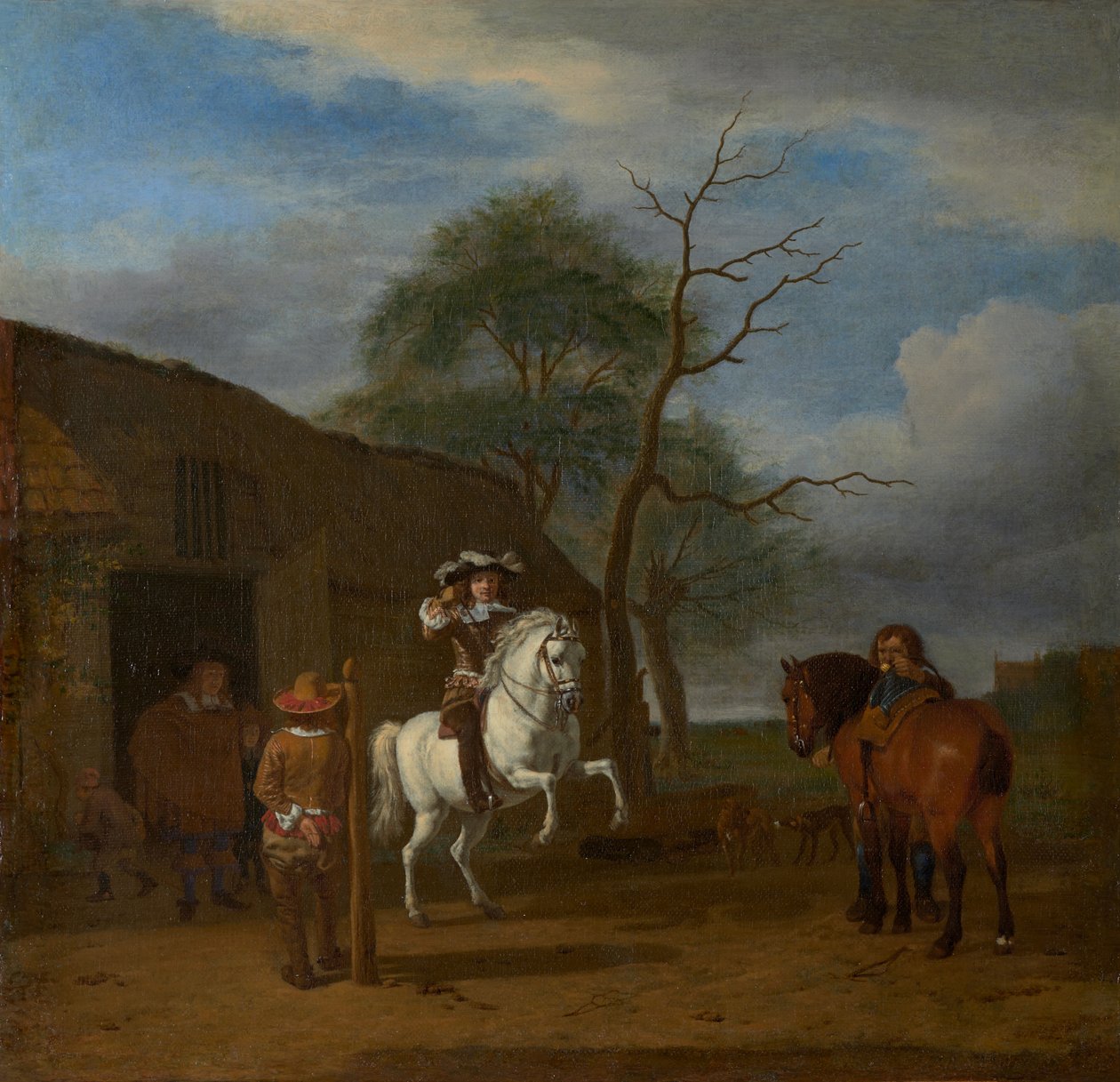 A Escola de Equitação, por volta de 1658 (óleo sobre tela) de Adriaen van de Velde