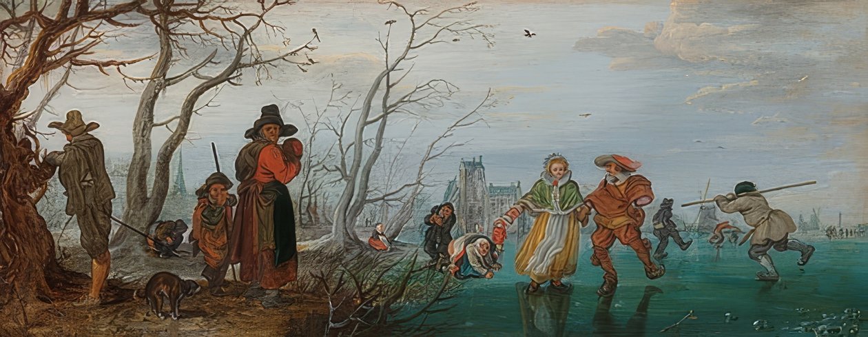 Inverno (diversão no gelo). 1625 de Adriaen van de Venne