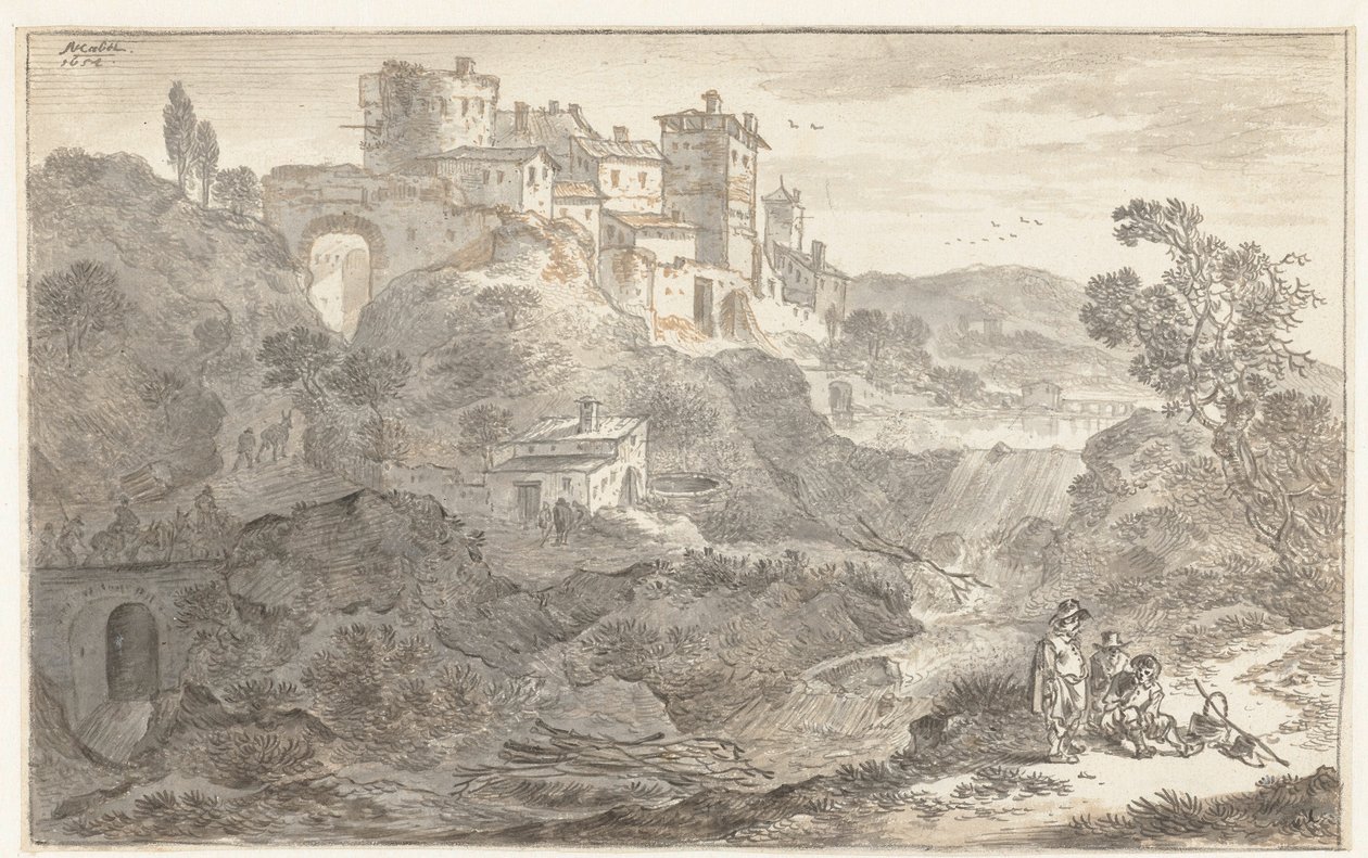 Paisagem italiana de Adriaen van der Cabel