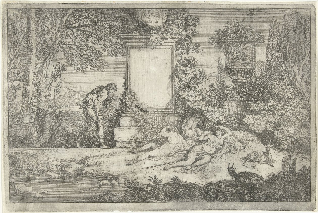 Pastoras adormecidas
Landscapes, série 1 (título da série) de Adriaen van der Kabel