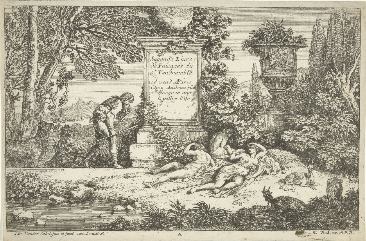 Pastoras adormecidas
Landscapes, série 1 (título da série) de Adriaen van der Kabel