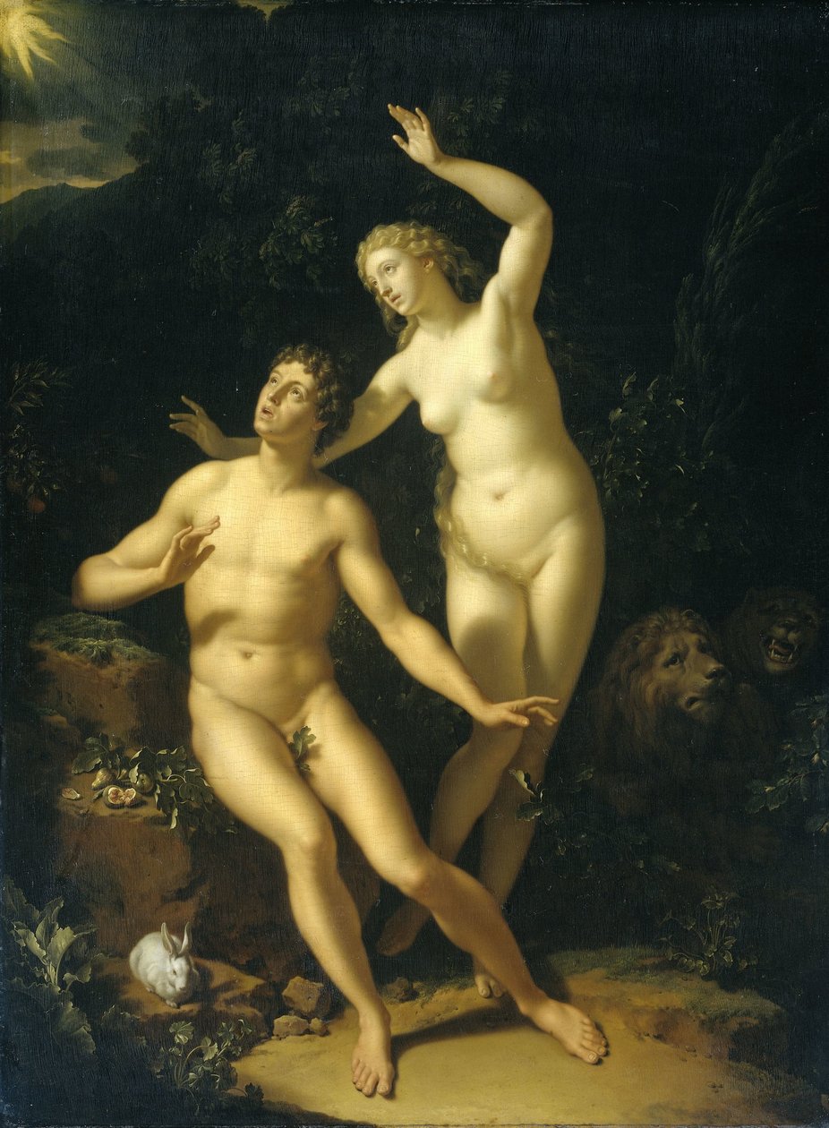 Deus responsabiliza Adão e Eva de Adriaen van der Werff
