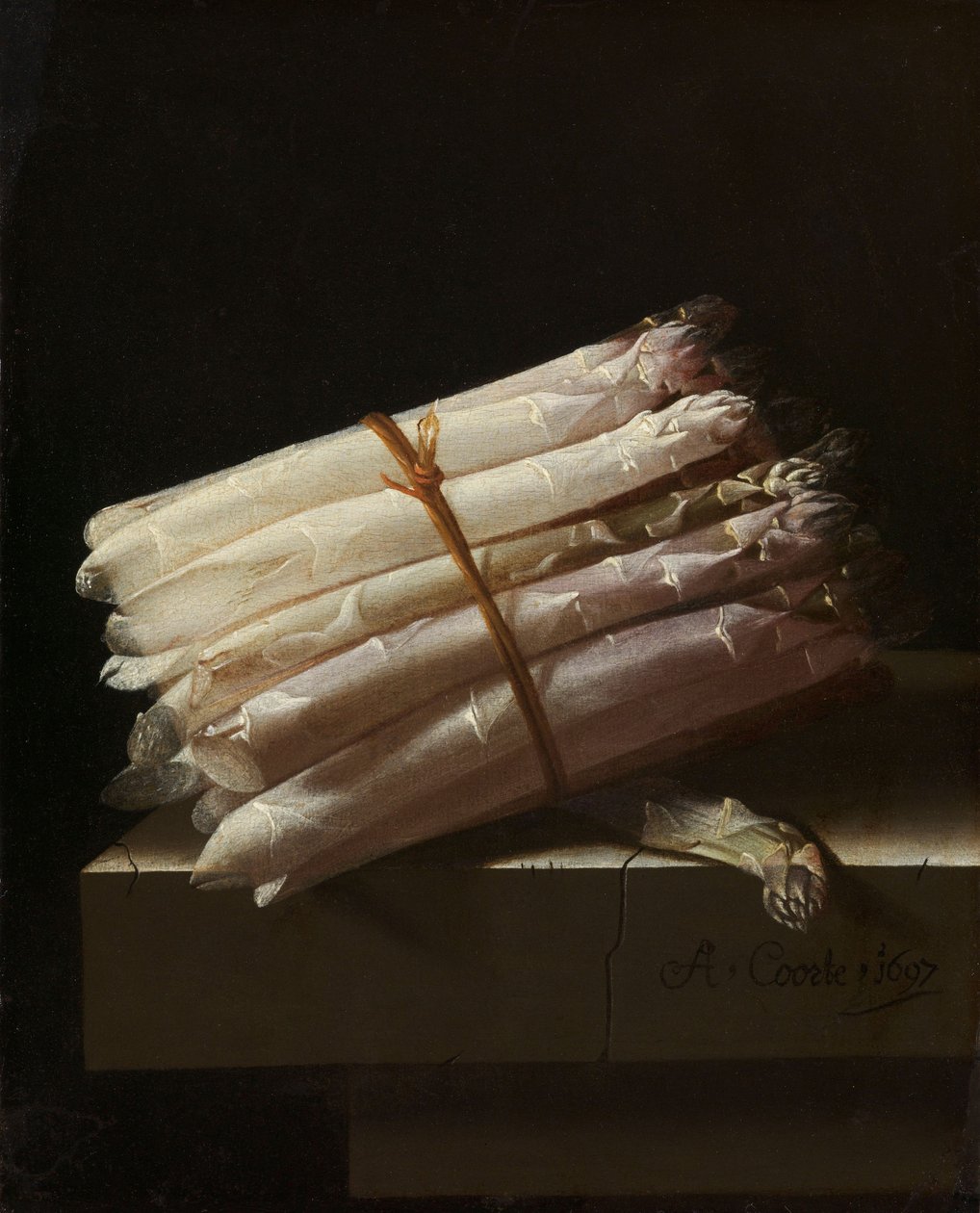 Ainda vida com espargos, 1697 de Adrian Coorte