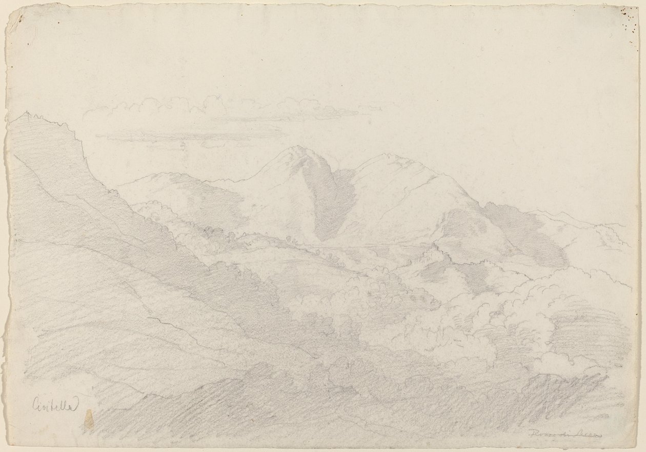 The Sabine Hills e Rocca Santo Stefano visto de Civitella de Adrian Ludwig Richter