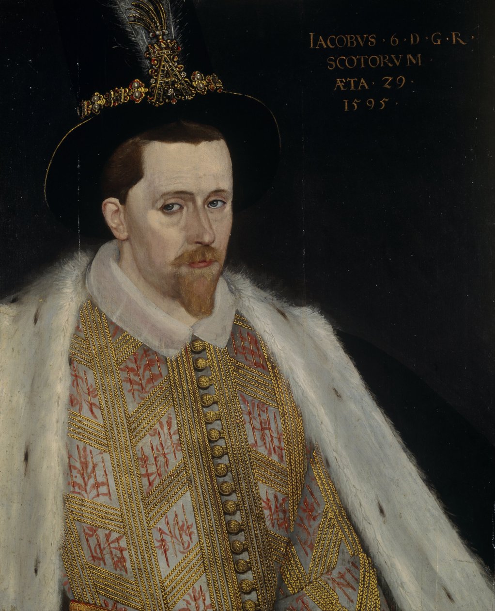 Tiago VI e I 1566-1625, rei da Escócia, 1595 de Adrian Vanson